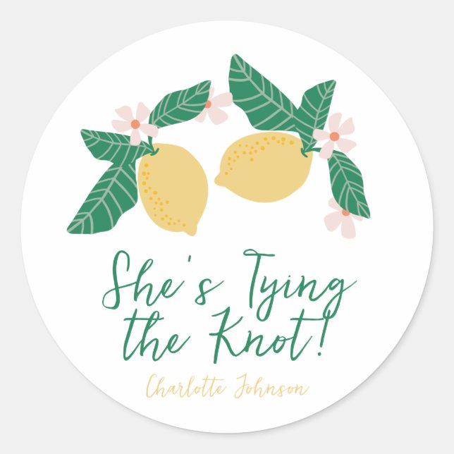 Sticker Rond Lemon Elle Se Marie Shower Nuptial (Devant)