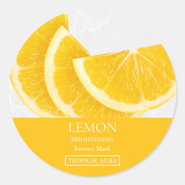 Sticker Rond Lemon Facial Mask Label (Devant)