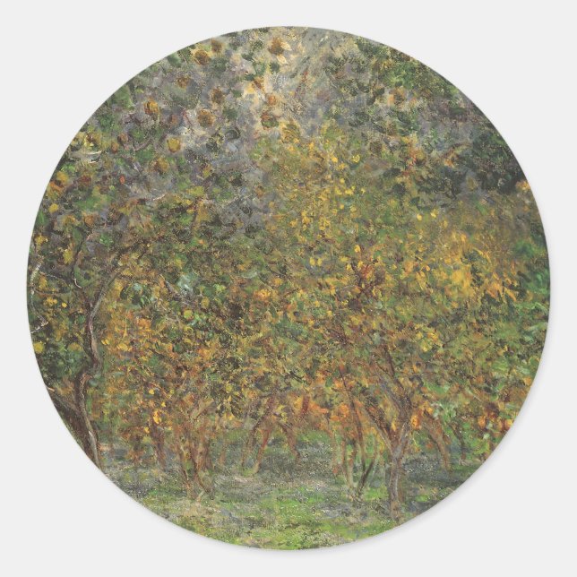 Sticker Rond Lemon Grove à Bordighera par Claude Monet (Devant)
