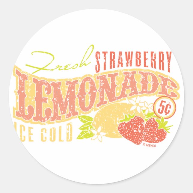 Sticker Rond Lemonade aux fraises (Devant)