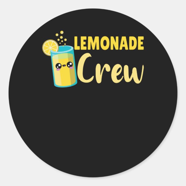 Sticker Rond Lemonade Crew Kawaii Fruit Citron d'été (Devant)