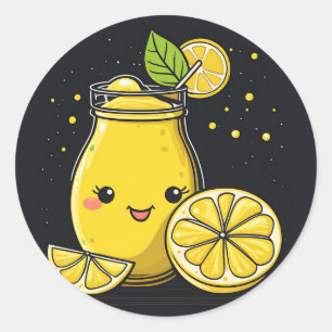 Sticker Rond Lemonade d'été Kawaii