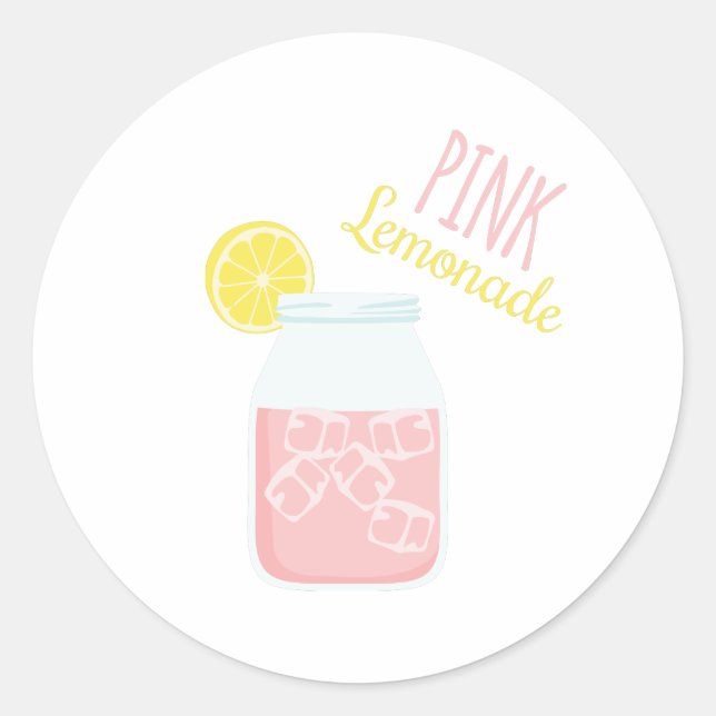 Sticker Rond Lémonade rose (Devant)