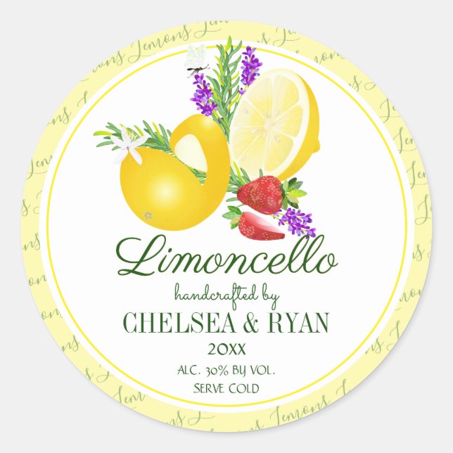 Sticker Rond Lemoncello Lemons (Devant)