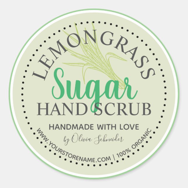 Sticker Rond Lemongrass Sugar Scruter site personnalisé (Devant)