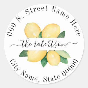 Sticker Rond Lemons Summer Return Adresse