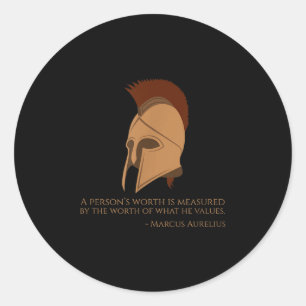 Sticker Rond L'empereur romain Marcus Aurelius - Philosophie st
