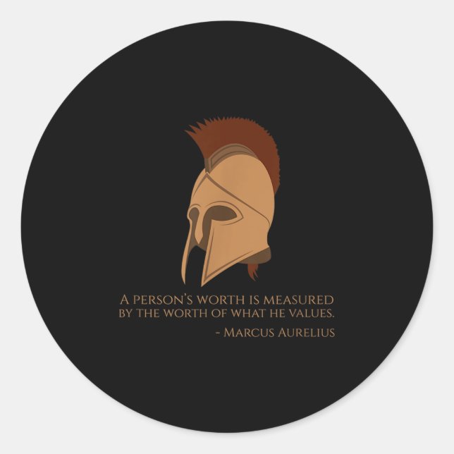 Sticker Rond L'empereur romain Marcus Aurelius - Philosophie st (Devant)