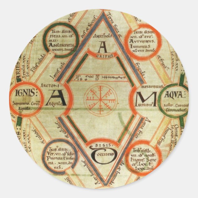 Sticker Rond L'Enchiridion de Byrthferth et l'Computus (Devant)