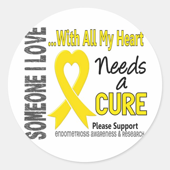 Sticker Rond L'Endometriose A Besoin D'Un Traitement 3 (Devant)
