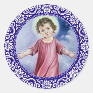 Sticker Rond L'enfant Jésus du Christ opacifie la frontière