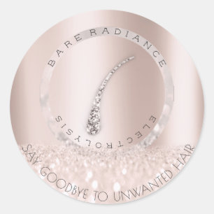 Sticker Rond L'enlèvement de cheveux d'électrolyse rougissent