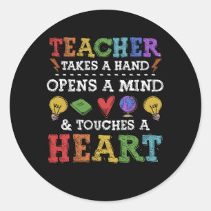 Sticker Rond L'Enseignant Prend Une Appréciation Main Inspirati
