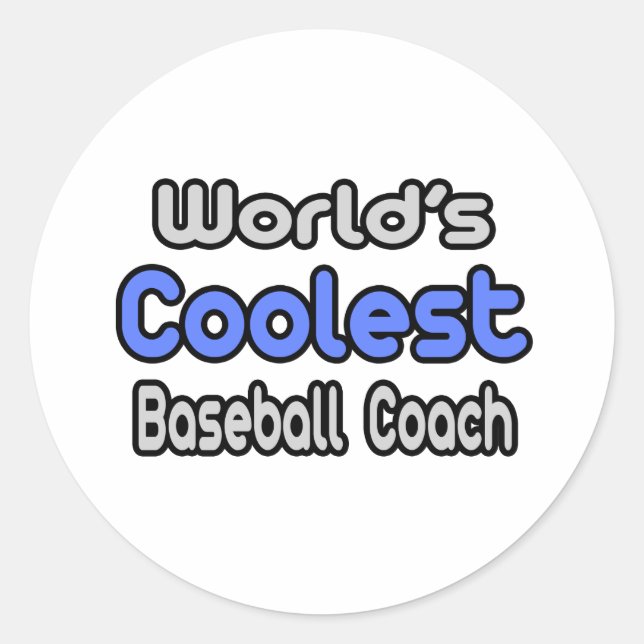 Sticker Rond L'entraîneur de baseball le plus cool du monde (Devant)