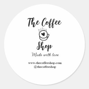 Sticker Rond L'entreprise de médias sociaux du café et du site