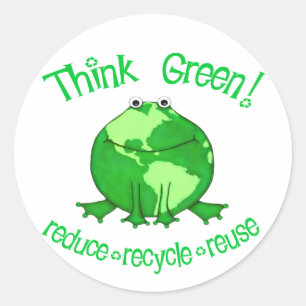 Sticker Rond L'environnement de grenouille de globe réutilisen
