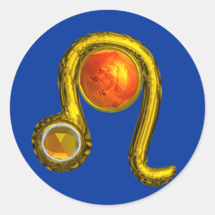 Sticker Rond LEO, bleu