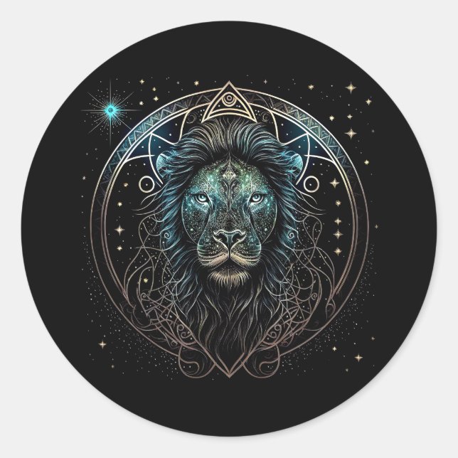 Sticker Rond Leo le lion (Devant)