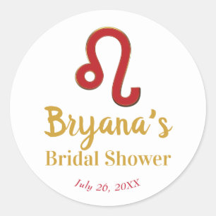 Sticker Rond LEO Zodiaque Juillet Août Astrologie Baby Shower