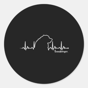 Sticker Rond Leonberger Heartbeat