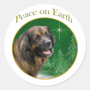 Sticker Rond Leonberger Peace