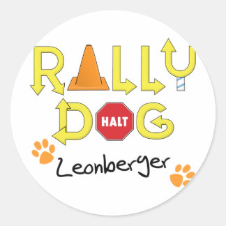 Sticker Rond Leonberger Rally Chien