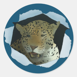 Sticker Rond Leopard
