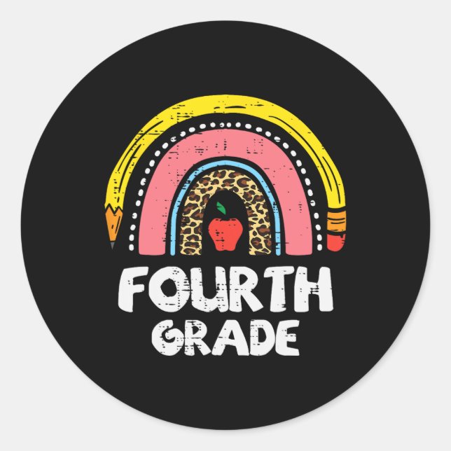 Sticker Rond Leopard Arc-en-ciel 4e année 1ère école (Devant)