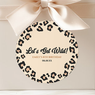 Sticker Rond Leopard Cheetah Faisons le plein ! Fête d'annivers