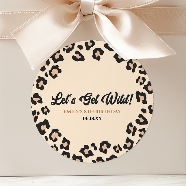 Sticker Rond Leopard Cheetah Faisons le plein ! Fête d'annivers (Créateur téléchargé)