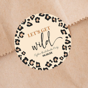 Sticker Rond Leopard Cheetah Wild Bachelorette Week-end
