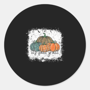 Sticker Rond Leopard Citrouille Automne Son Automne Yall Thanks