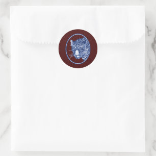 Sticker Rond Léopard de la jungle sauvage exotique du crépuscul