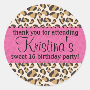 Sticker Rond Leopard et Hot Pink