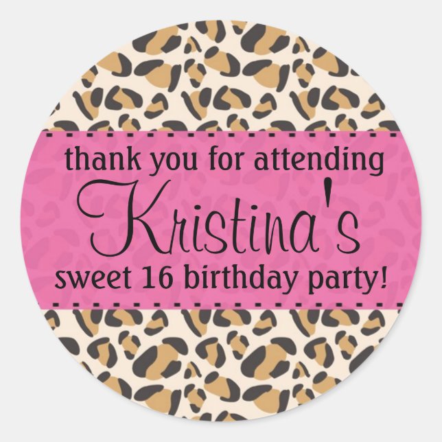 Sticker Rond Leopard et Hot Pink (Devant)