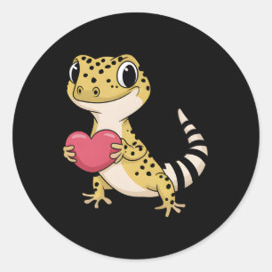 Sticker Rond Leopard Gecko Animal Valentine Amateurs Reptile