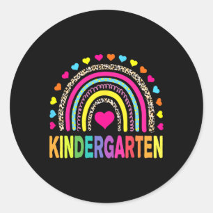 Sticker Rond Leopard Rainbow Kindergarten Enseignant Premier jo