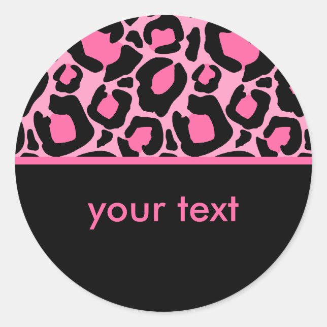 Sticker Rond Leopard rose (Devant)