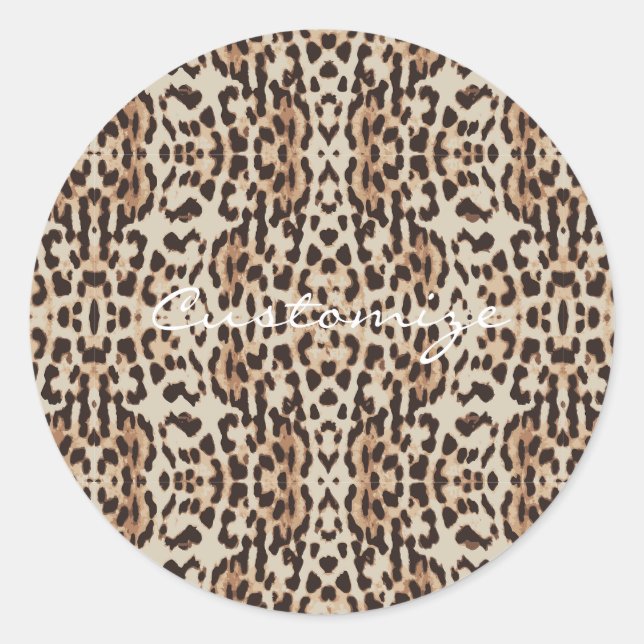 Sticker Rond Leopard Spots Motif Thunder_Cove (Devant)