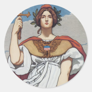 Sticker Rond L'épée est tirée, la marine l'emporte