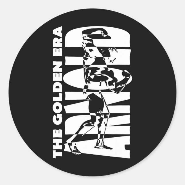 Sticker Rond L'époque d'or Arnold Bodybuilding (Devant)
