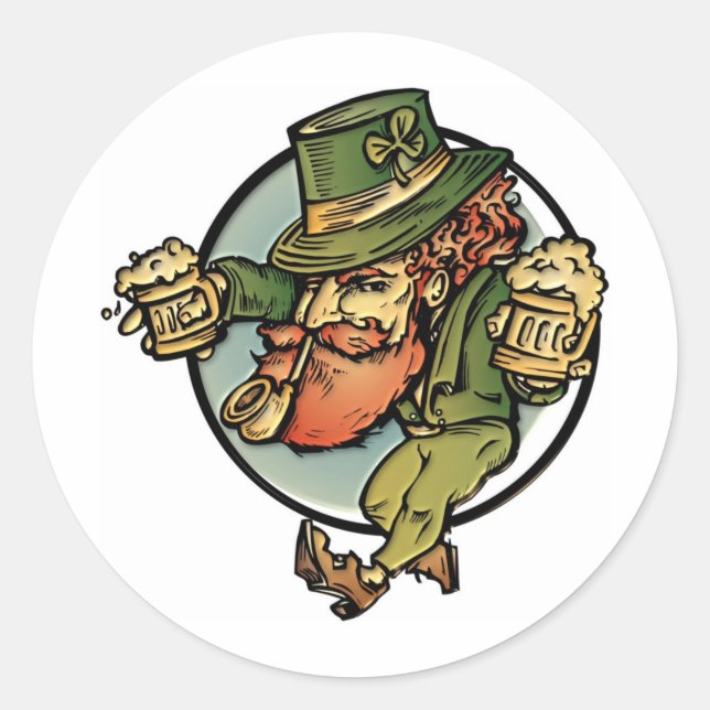 Sticker Rond Leprechaun (Devant)