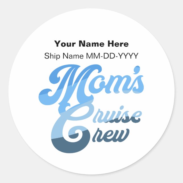 Sticker Rond L'équipage de croisière de maman (Devant)
