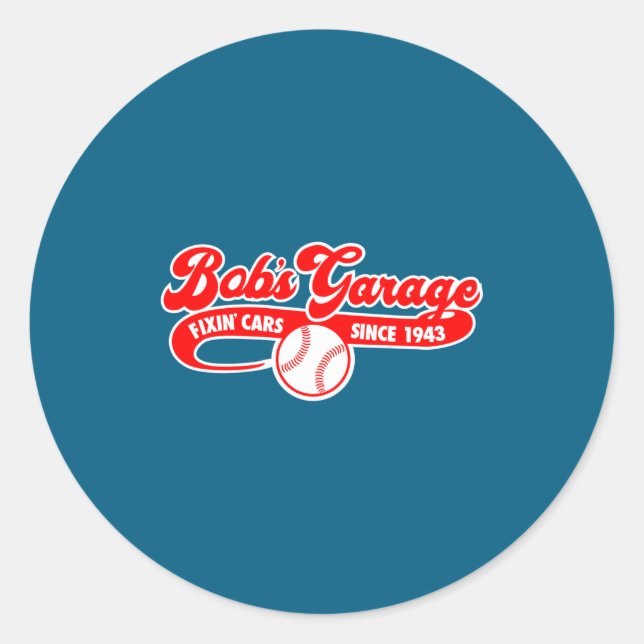 Sticker Rond L'équipe de baseball du garage de Bob (Devant)