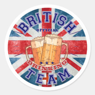 Sticker Rond L'équipe de boisson officielle britannique. Bière 