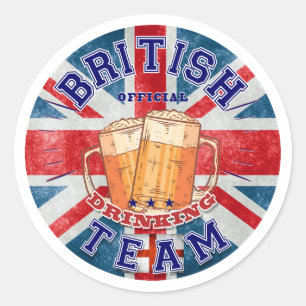 Sticker Rond L'équipe de boisson officielle britannique. Bière