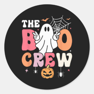 Sticker Rond L'Équipe De Boo Halloween Ghost Trick Ou Treat Squ