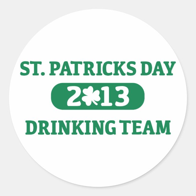 Sticker Rond L'équipe de buveurs de la Saint Patrick 2013 (Devant)