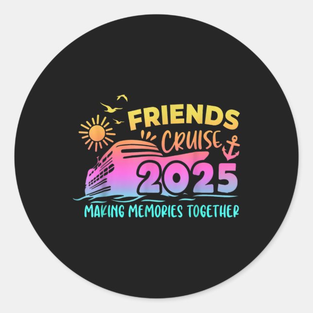 Sticker Rond L'équipe de croisière des amis qui fait des souven (Devant)