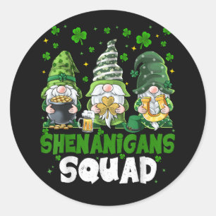 Sticker Rond L'équipe de farces de lutins de la Saint-Patrick S